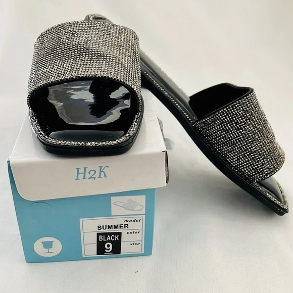 Sandals~Marcasite~ Like / Slip~On / NWB - Picture 7 of 8